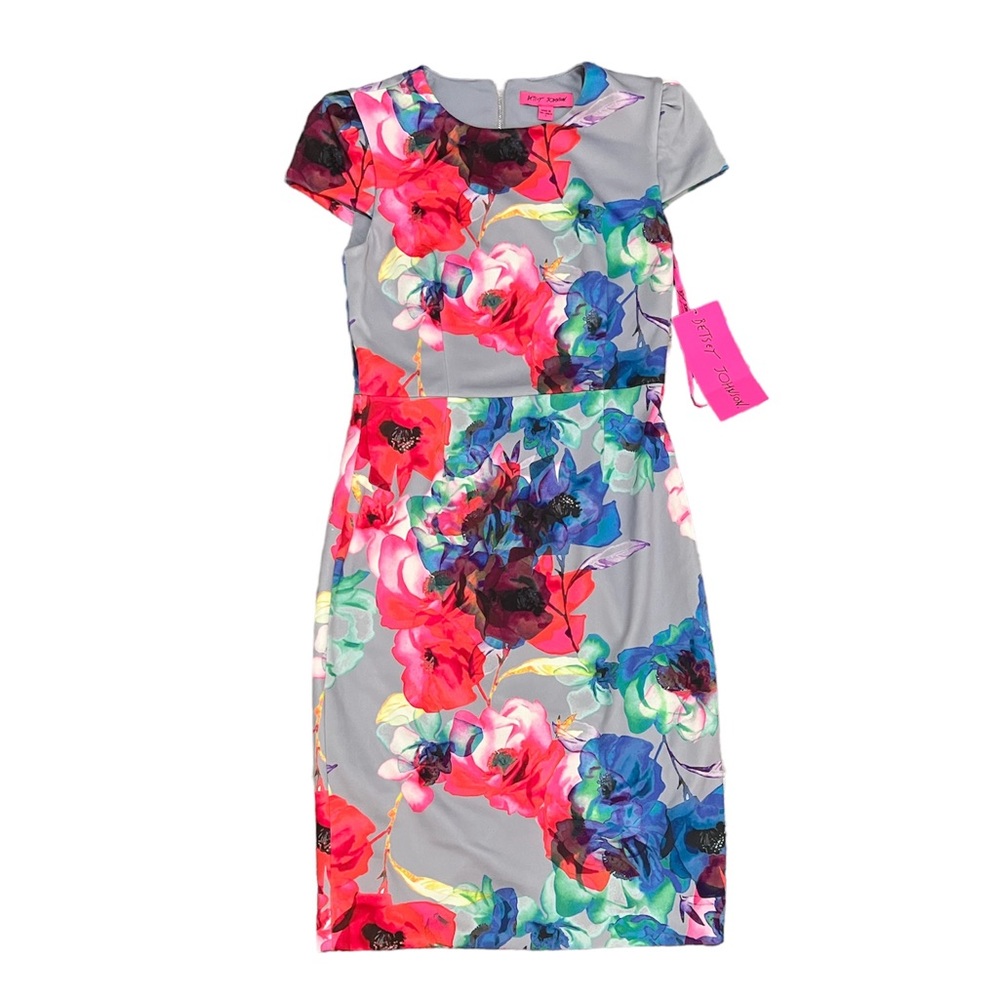 Betsy Johnson Multicolor Floral Midi Dress Size 2